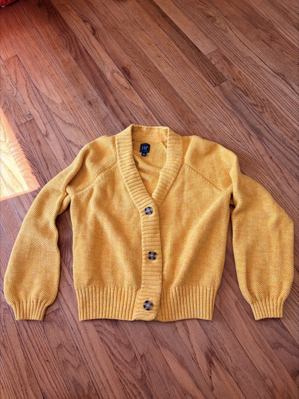 Gap 100% Cotton Button-Front Cardigan
in Sunflower Yellow Size Medium